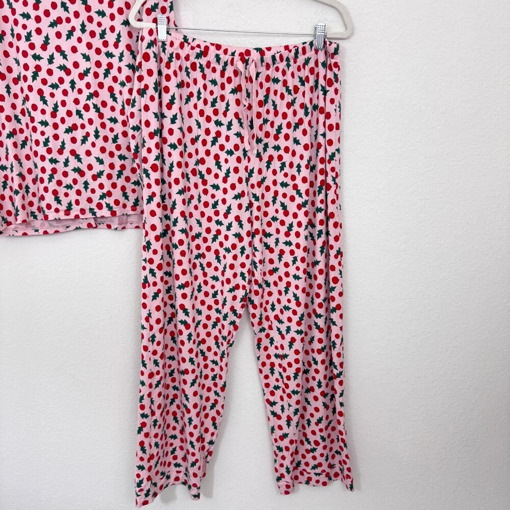 Hanna Andersson Womens Pajama Sleep Set Size L Holiday HannaSoft Christmas Pink - Picture 5 of 9